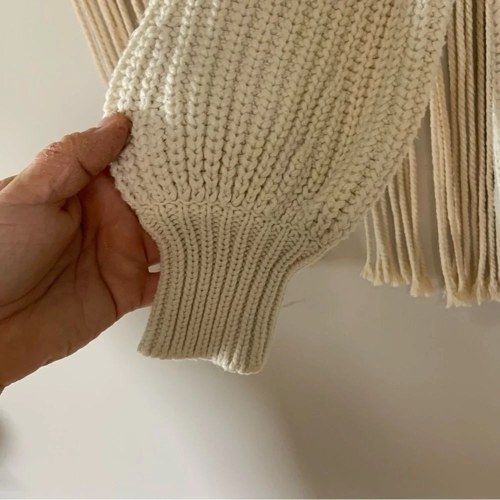 AERIE Women's Cable Knit Cozy Sweater Cream Size Small
